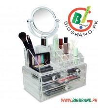Acrylic 4 Drawer Cosmetic Organizer with Mirror
